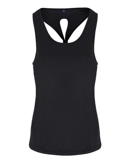 TriDri Women's Knot Back Venus Tank TD042 #color_Black