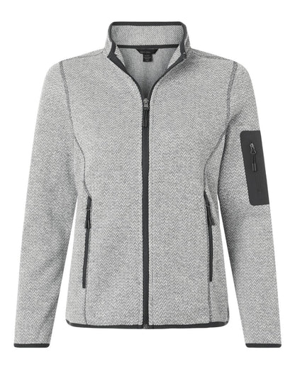 North End Women's Jasper Full-Zip Fleece Jacket NE730W #color_Grey/ White