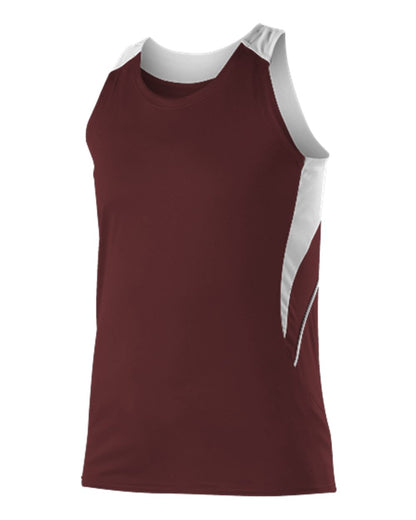 Alleson Athletic Women's Loose Fit Track Tank R1LFJW #color_Maroon/ White