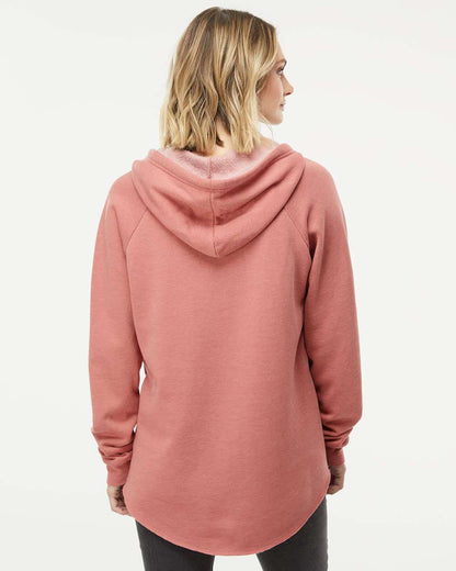 Independent Trading Co. Women’s Lightweight California Wave Wash Hooded Sweatshirt PRM2500 #colormdl_Dusty Rose