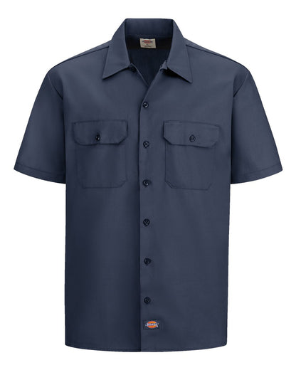 Dickies Short Sleeve Work Shirt - Tall Sizes 2574T #color_Dark Navy