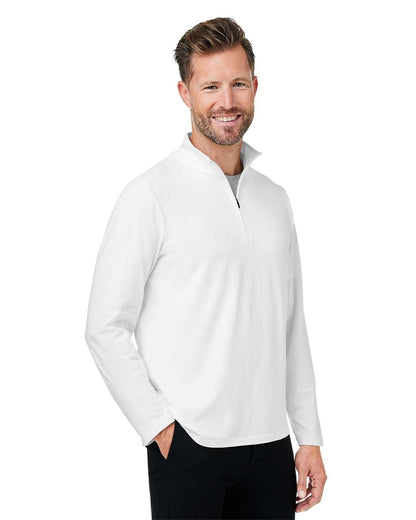 Devon & Jones Men's Raleigh Stretch Quarter-Zip Pullover DG425 #colormdl_White