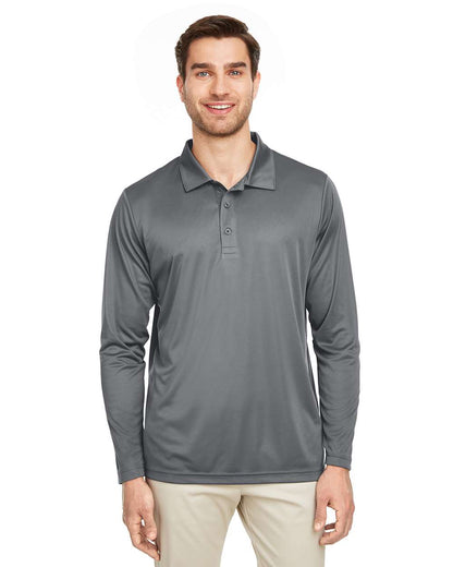 Team 365 Men's Zone Performance Long Sleeve Polo TT51L #colormdl_Sport Graphite