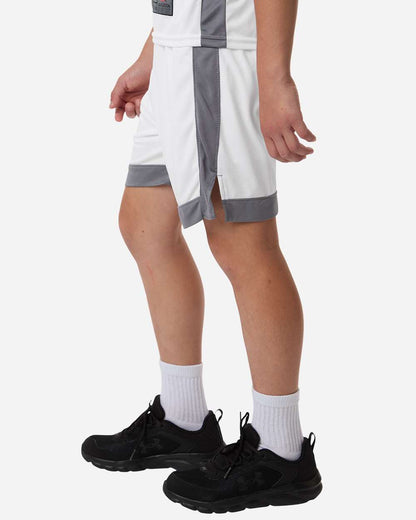 Augusta Sportswear Youth Match-Up Basketball Shorts 6890 #colormdl_White/ Graphite