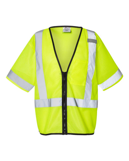 Kishigo Unisex Economy Single Pocket Zipper Vest 1567-1568 #color_Lime