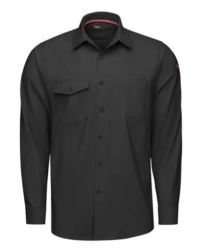 Red Kap Men's Tall Cooling Long Sleeve Work Shirt TSM4T #color_Black