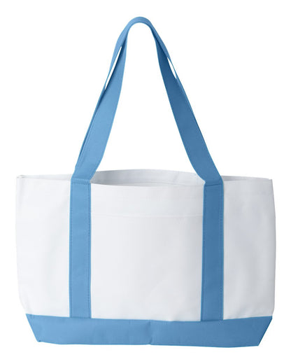 Liberty Bags P&O Cruiser Tote 7002 #color_White/ Light Blue