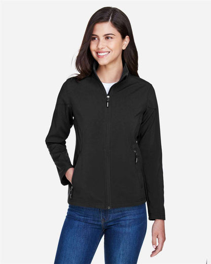 CORE365 Women's Cruise Two-Layer Fleece Bonded Soft Shell Jacket 78184 #colormdl_Black