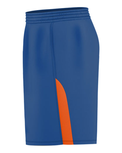 Alleson Athletic Youth Blank Game Shorts A205BY #color_Royal/ Orange