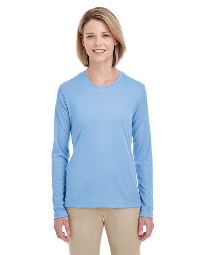 UltraClub Women's Cool & Dry Performance Long Sleeve Top 8622W #colormdl_Columbia Blue