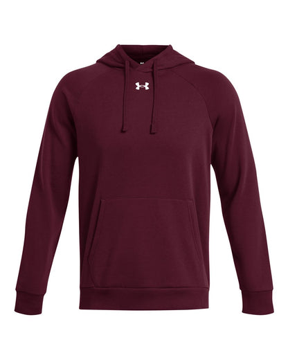 Under Armour Men's Rival Fleece Hooded Sweatshirt 1379757 #color_Maroon/ White