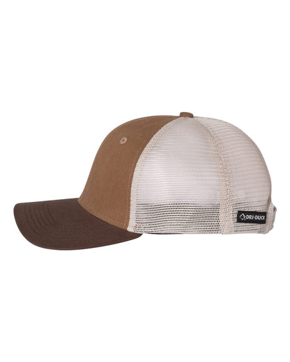 DRI DUCK Hudson Trucker Cap 3006 #color_Field Khaki/ Tobacco/ Tan