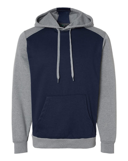 Augusta Sportswear Eco Revive™ Three-Season Triblend Fleece Hooded Sweatshirt 6865 #color_Navy/ Grey Heather