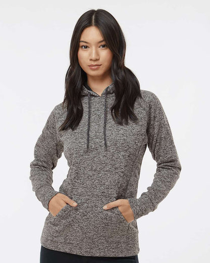 J. America Women’s Cosmic Fleece Hooded Sweatshirt 8616 #colormdl_Charcoal Fleck/ Black