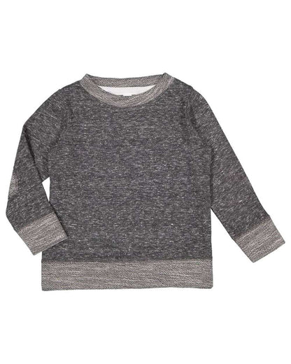 Rabbit Skins Toddler Harborside Mélange French Terry Crewneck Sweatshirt 3379 #color_Smoke Melange
