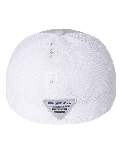 Columbia PFG Fish Flag Mesh™ Flexfit® Cap 183681 #color_Cool Grey/ White