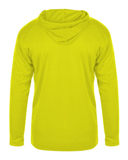 Badger Youth B-Core Long Sleeve Hooded T-Shirt 2105 #color_Safety Yellow