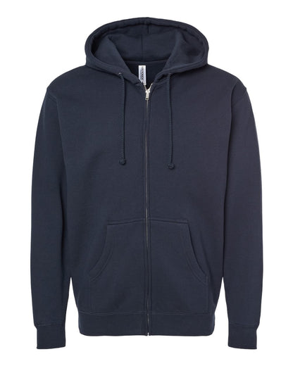 Independent Trading Co. Unisex Heavyweight Full-Zip Hooded Sweatshirt IND4000Z #color_Navy