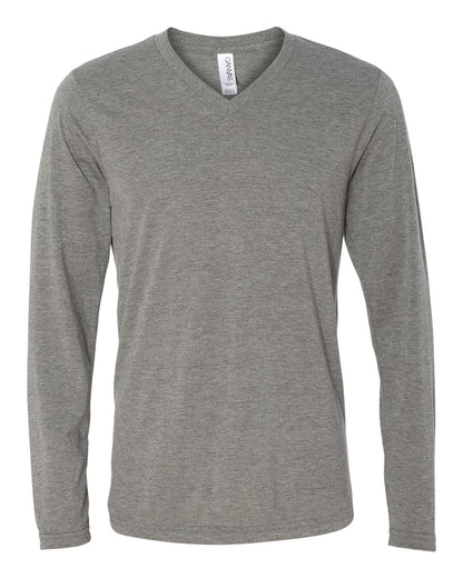BELLA + CANVAS Unisex Long Sleeve V-Neck Tee 3425 #color_Grey Triblend