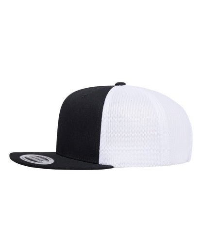 YP Classics Retro High Profile Trucker Cap 6609 #color_Black/ White