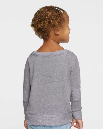 Rabbit Skins Toddler Harborside Mélange French Terry Crewneck Sweatshirt 3379 #colormdl_Grey Melange
