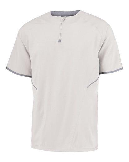 Russell Athletic Unisex Dri-Power® Short Sleeve Quarter-Zip Pullover 872RVM #color_White/ Stealth