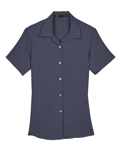 Harriton Women's Bahama Cord Camp Shirt M570W #color_Navy