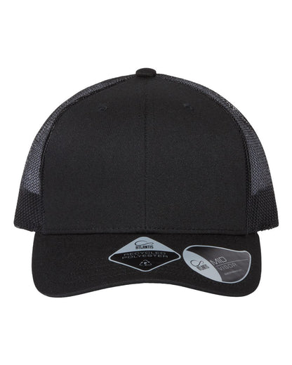 Atlantis Headwear Sustainable Trucker Cap BRYCE #color_Black/ Black