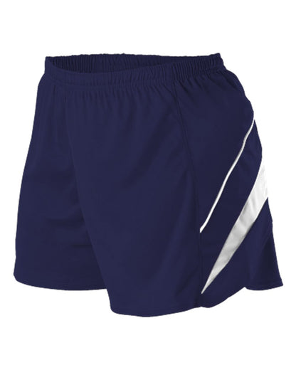 Alleson Athletic Women's Loose Fit Track Shorts R1LFPW #color_Navy/ White