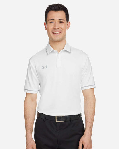 Under Armour Men's Tipped Teams Performance Polo 1376904 #colormdl_White/ Mod Grey
