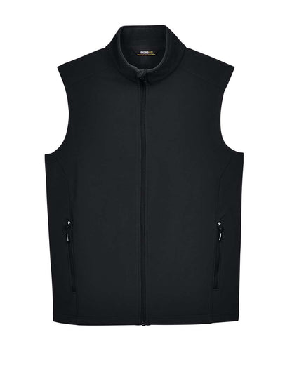 CORE365 Men's Cruise Two-Layer Fleece Bonded Soft Shell Vest CE701 #color_Black