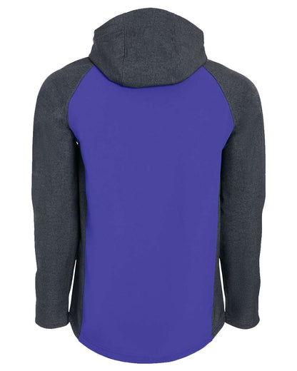 Holloway Men's Raider Hooded Soft Shell Jacket 229157 #color_Carbon Print/ Purple