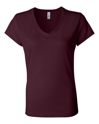 BELLA + CANVAS Women’s Jersey V-Neck Tee 6005 #color_Maroon