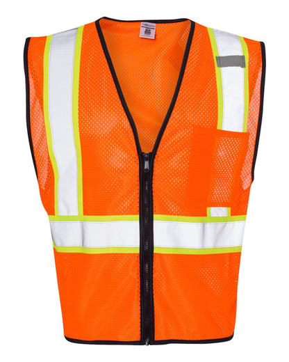Kishigo Unisex Economy Contrasting Vest with Zippered Front 1527-1528 #color_Orange