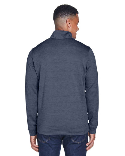 Devon & Jones Men's Newbury Mélange Fleece Quarter-Zip Pullover DG798 #colormdl_Navy Heather