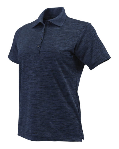 Paragon Women's Dakota Striated Heather Polo 131 #color_Deep Blue Heather