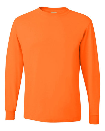 JERZEES Men's Dri-Power® Long Sleeve 50/50 T-Shirt 29LSR #color_Safety Orange