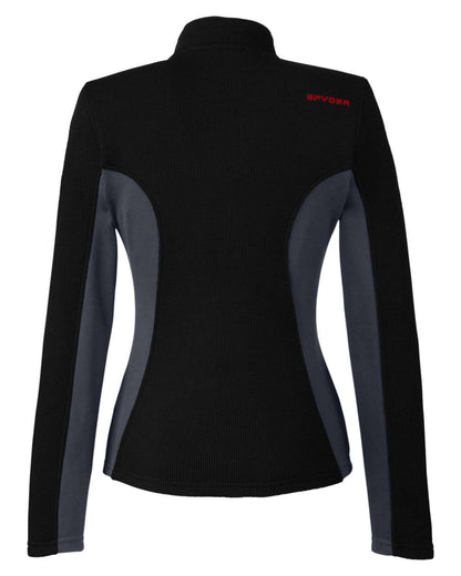 Spyder Women's Constant Full-Zip Sweater Fleece Jacket 187335 #color_Black/ Polar/ Red