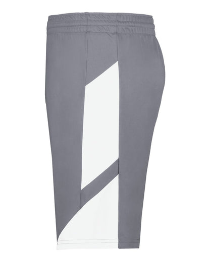 Augusta Sportswear Youth Step-Back Basketball Shorts 1737 #color_Graphite/ White