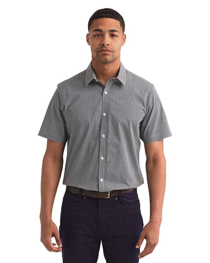 Artisan Collection by Reprime Men's Microcheck Gingham Cotton Shirt RP221 #colormdl_Black/ White