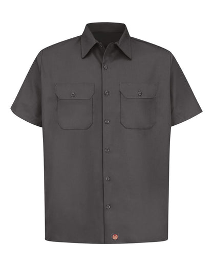 Red Kap Men's Utility Short Sleeve Work Shirt ST62 #color_Charcoal
