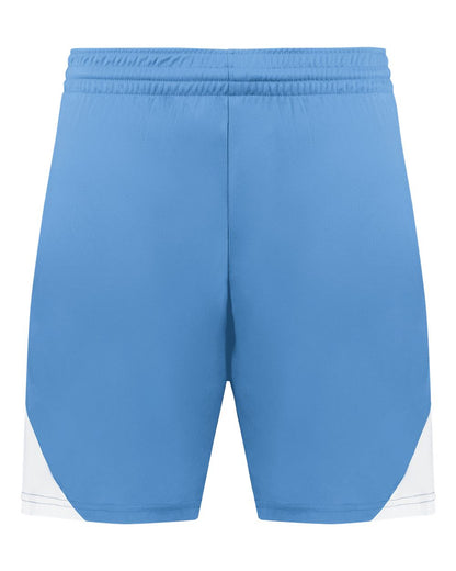 Augusta Sportswear Youth Step-Back Basketball Shorts 1737 #color_Columbia Blue/ White