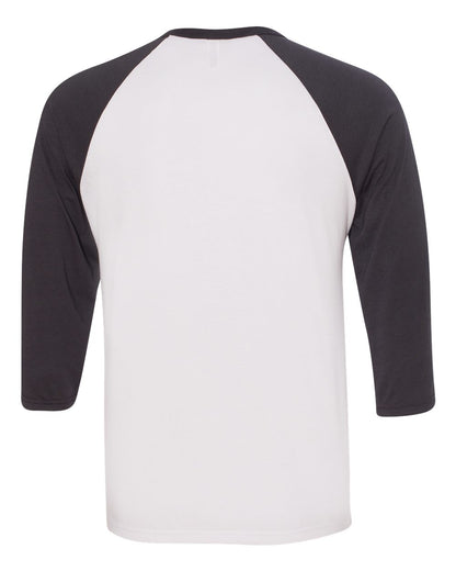 BELLA + CANVAS Three-Quarter Sleeve Baseball Tee 3200 #color_White/ Dark Grey