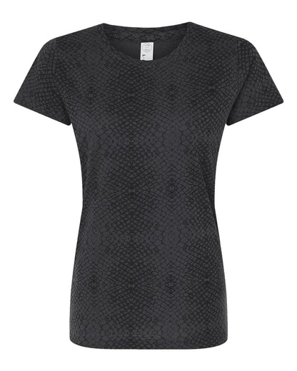 LAT Women's Fine Jersey Tee 3516 #color_Black Reptile