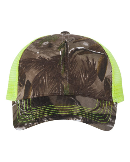 Kati Licensed Camo Mesh Back Cap LC5M #color_Realtree AP/ Neon Yellow