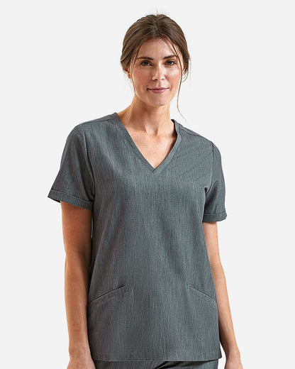 Onna Women's Invincible V-Neck Stretch Scrub Top NN310 #colormdl_Dynamo Grey