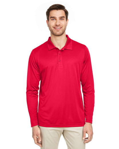 Team 365 Men's Zone Performance Long Sleeve Polo TT51L #colormdl_Sport Red