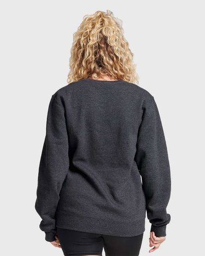 JERZEES Unisex Eco™ Premium Blend Ring-Spun Crewneck Sweatshirt 701MR #colormdl_Black Ink Heather