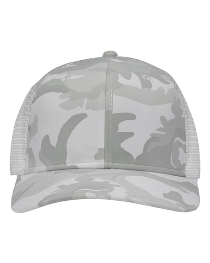 Sportsman Traditional Lo-Pro Mesh Back Trucker Fit Cap SP1450 #color_White Camo/ White
