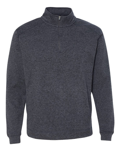 J. America Men's Cosmic Fleece Quarter-Zip Sweatshirt 8614 #color_Onyx Fleck